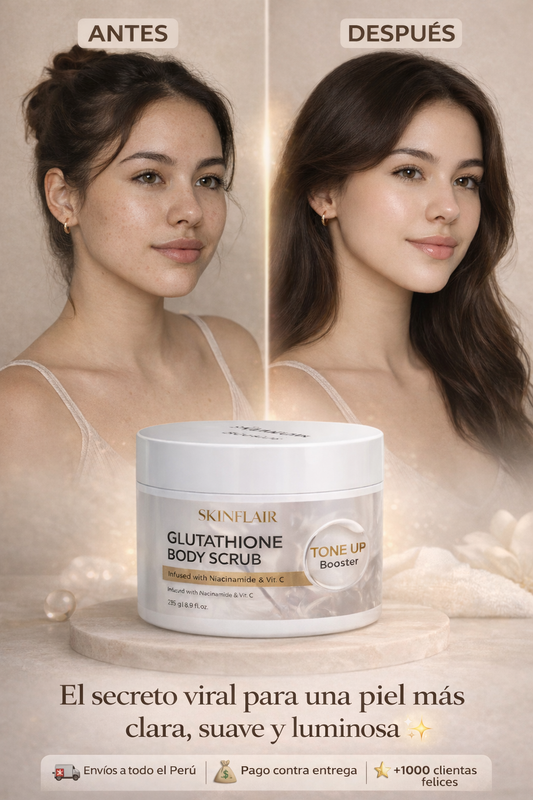 SKINFLAIR™ Glutathione Body Scrub - El exfoliante corporal viral para una piel suave y con glow al instante ✨