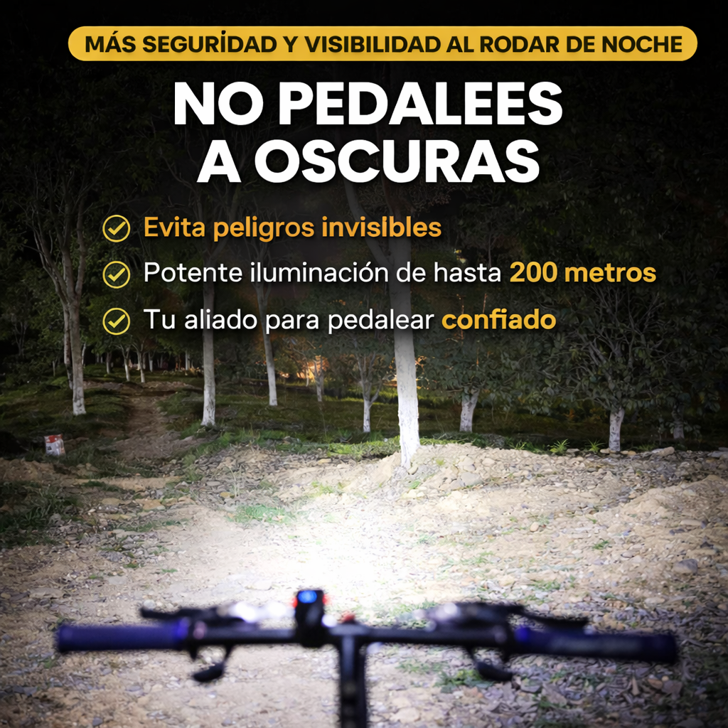 LumiRide Pro™ | Linterna para bicicleta 2 en 1