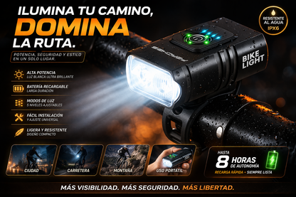 LumiRide Pro™ | Linterna para bicicleta 2 en 1